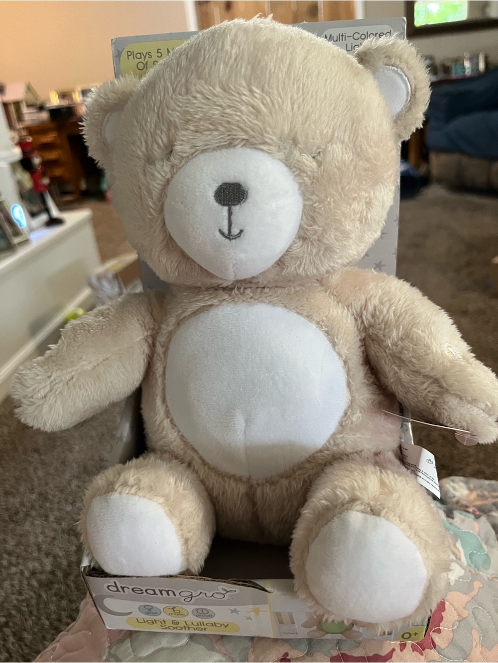 Beige Plush Bear - Soft Beige and White Cuddly Toy
